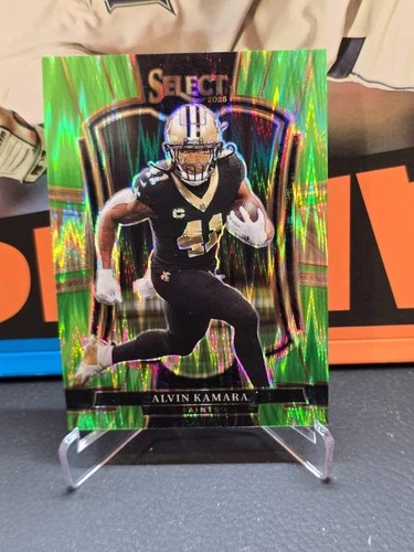 2025 Panini Select Premier Level Alvin Kamara Neon Green Prizm Shock /699