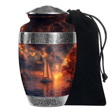 Artistic Ship Cremation Urn for Ashes Adult Male  Female, 10 Inch 