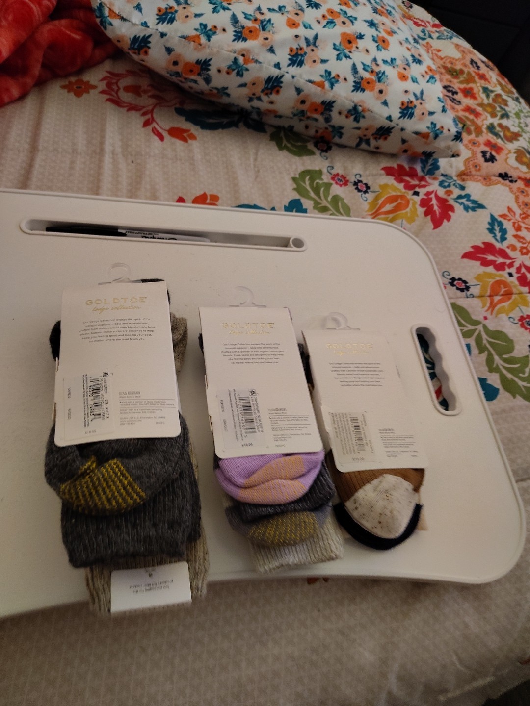 Set Of ThreeGold Toe Women's Lodge Collection Terry Camp Socks