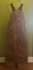 Carhartt Boys Washed Duck Bib Flex Overalls SZ 16 NWT