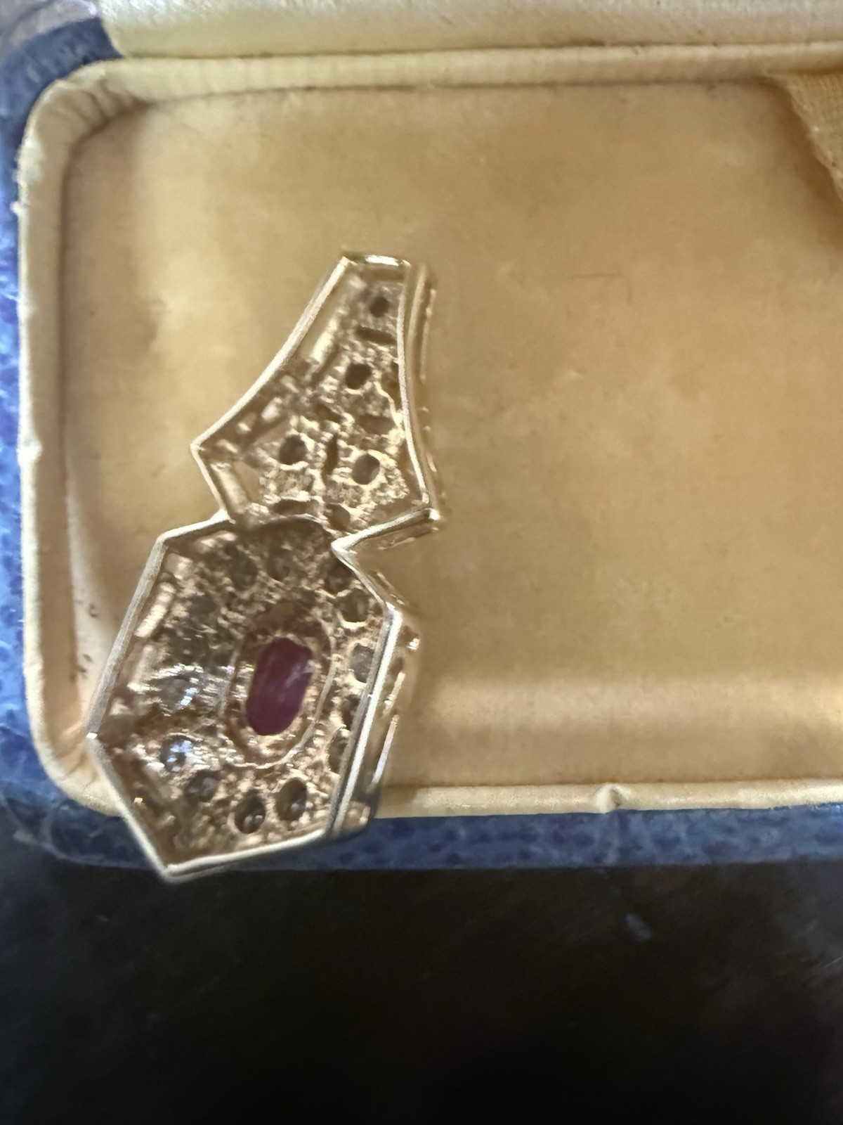 10k Solid Yellow Gold Diamonds And  Ruby Pendant … - image 5