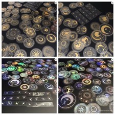 Gold Silver Celestial Holographic Translucent Waterproof Vinyl Sticker Decal
