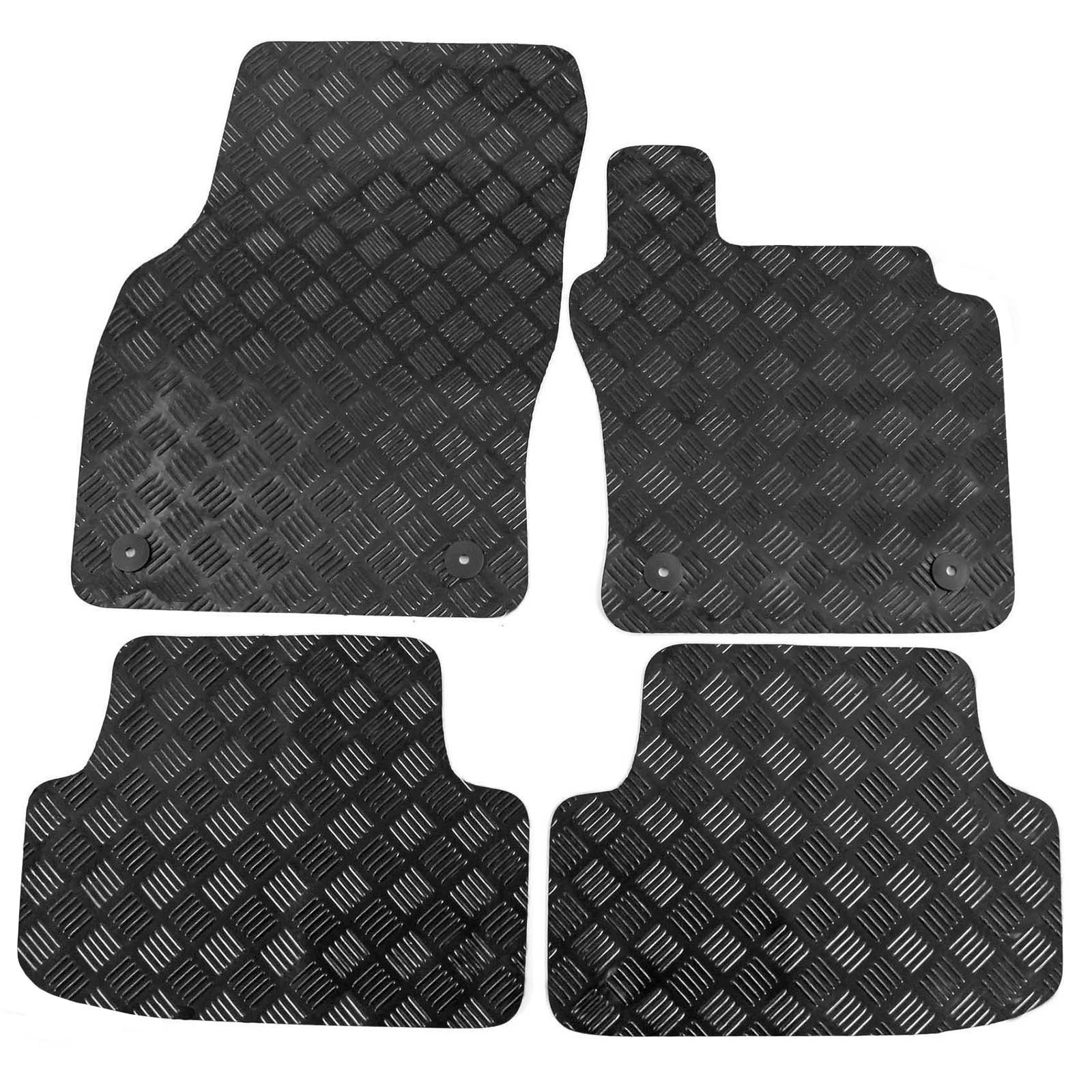Fits Skoda Octavia Car Mats Tailored Rubber Mk3 2013 to 2019 4pc Black Floor Set