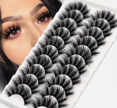 10 Paar 5D Wimpern Set künstliche Wimpern flauschig Lashes Fake False Eyelashes