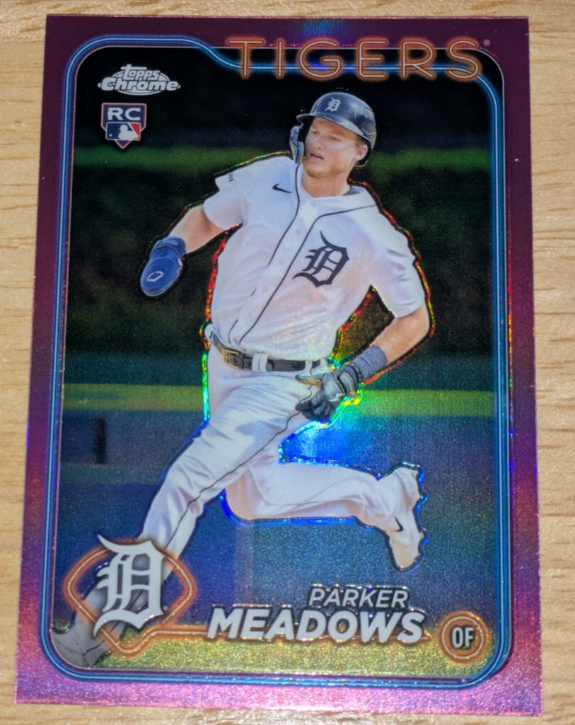 Parker Meadows Detroit Tigers 2024 Topps Chrome Pink Refractor Rookie RC #271