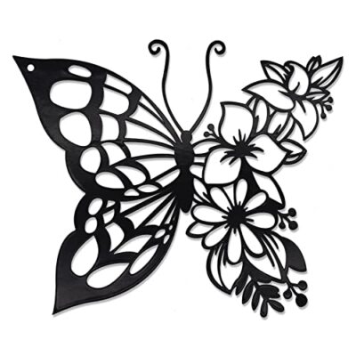 EZ4ENCE Butterfly Decoration Wall Art, Metal Hanging, Wall Home Decor, Large