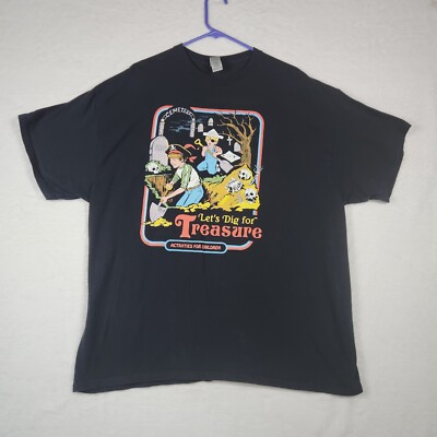 Men s Graphic  Let s Dig for Treasure  T-Shirt Sz XXL Halloween Dark Humor