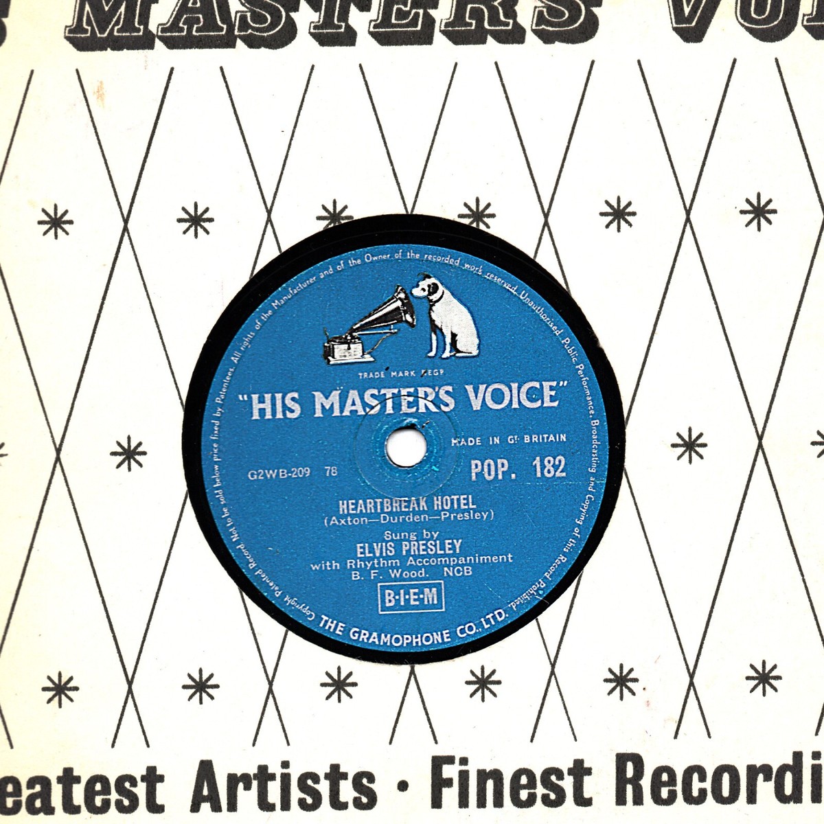 CLASSIC ELVIS PRESLEY 78 HEARTBREAK HOTEL / I WAS THE ONE UK HMV
