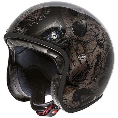 Helm Helmet Jet IN Faser Le Petit Klassisch Evo Bd Black Chromed PREMIER Size XL - Afbeelding 1 van 1