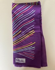 Vintage Predominantly Purple Paoli Brand Scarf w/ a Vibrant and Abstract Design