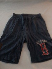 REDSOX Mirage vtg MENS SHORTS POCKETS BLUE LARGE L COTTON DRAWSTRING RED SOX