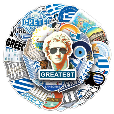 50 tlg Stickerset Griechenland Greece Athen Kos Mykonos