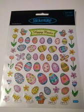 Crafts Stickers SK Happy Easter Decorated Egg Chicks Tulips Flowers Baskets