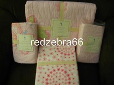 Pottery Barn Kids Lindsey Butterfly Twin Quilt 2 Shams Organic Sheet Set PINK