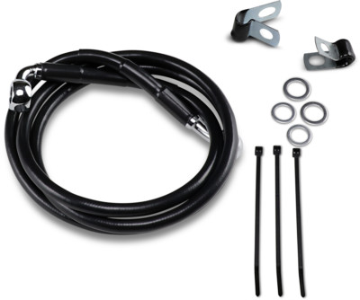 Drag Plus 4'' Black Vinyl Front Brakeline Kit 46in Harley Davidson FX XL 88-03