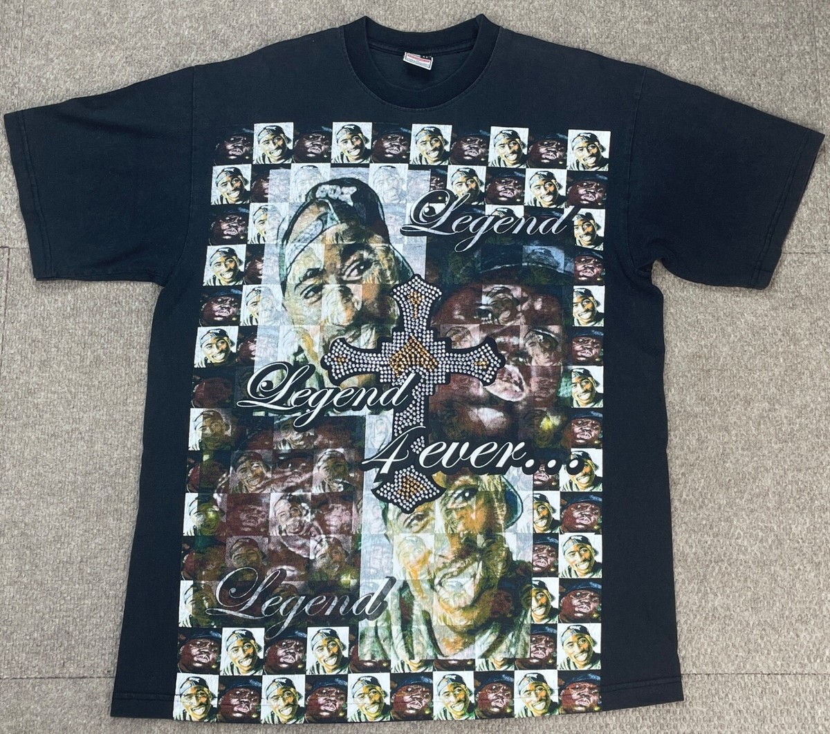Club 21 Vtg Biggie Tupac Legend Ever Rhimstone Embellished T