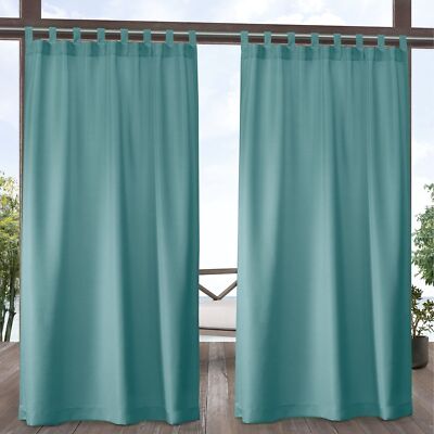 Exclusive Home Cabana Solid Indoor/Outdoor Light Filtering Hook-and-Loop Tab ...