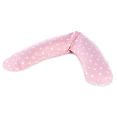 Theraline Das Komfort Stillkissen + Bezug Dinkelfüllung Big Stars rosa TOP