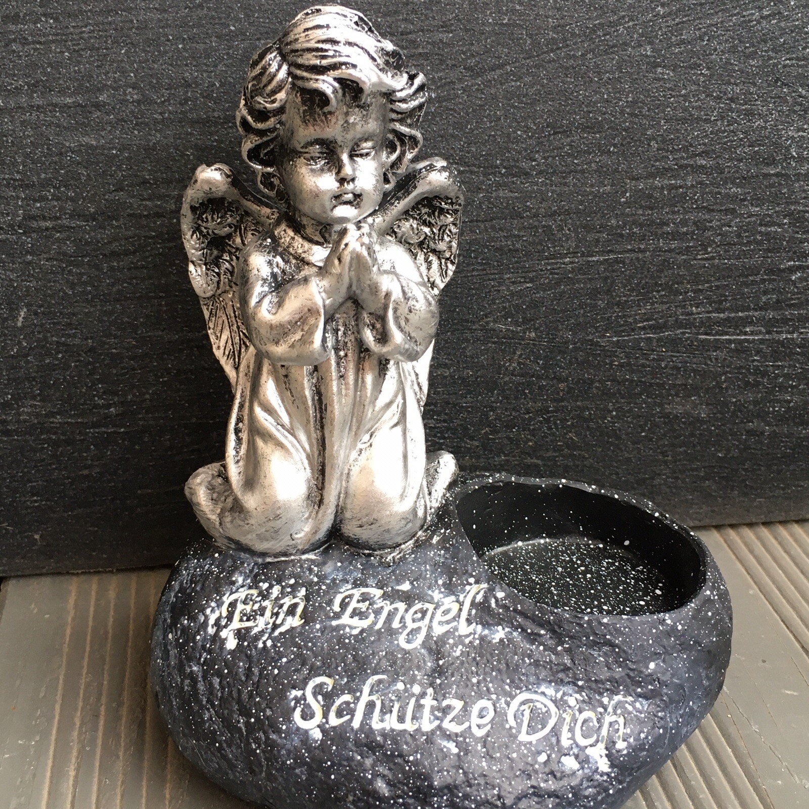 Engel Grabengel Spruch Trauerdeko Grabvase Grabschmuck Grablicht Grabkerze Herz