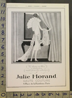 1926 FLAPPER FASHION ART DECO DESIGNER JULIE MORAND PARIS FRANCE BEAUTY AD 29704