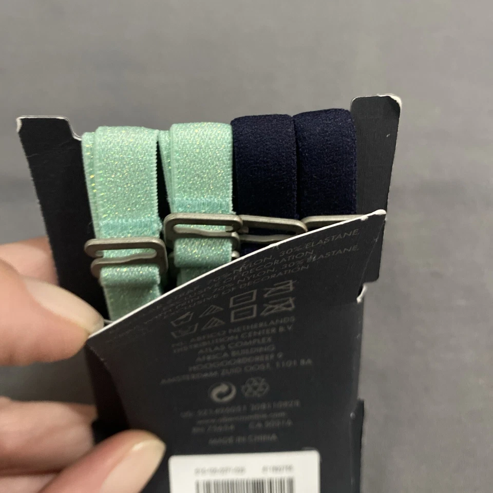 New Gilly Hicks Adjustable Bra Straps 2 Pack For Strapless Navy Mint Shimmer - Image 4 of 4