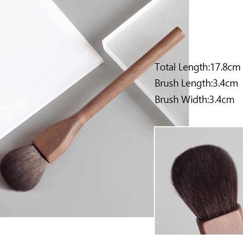 Vintage Walnut Makeup Brush Wood Handle Makeup Tool Loose Powder Blush Brush - Picture 15 of 23