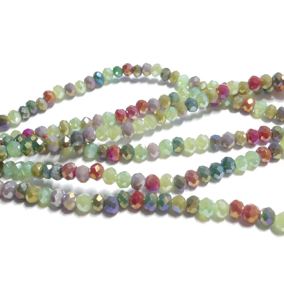 Glasperlen facettiert geschliffen ca 3x2,5 mm bunt 190 Perlen nenad-design - Bild 4 von 4