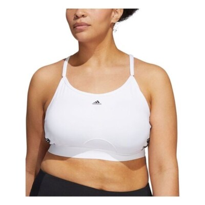 Adidas Plus Size Aeroready 3-Stripes X-Back Light Support Sports Bra 4X NWT