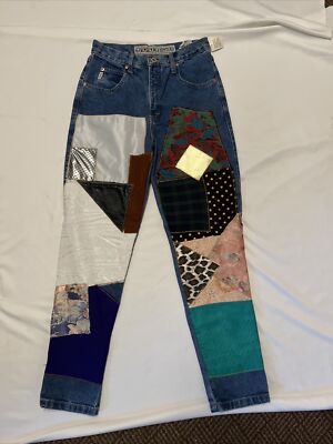 JouJou Womens Size 11/12 Patches Patchwork Jeans Pants