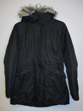The North Face Caysen 550 Dryvent Parka Womens Small Black Goose Down Faux Fur