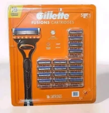 16 Gillette Fusion5 Mens 5Blade Razor Refill Cartridges Fits All Fusion5 Handles