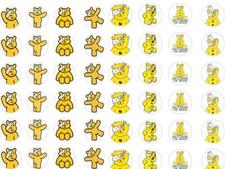 48x PRECUT CHILDREN IN NEED/PUDSEY BEAR RICE/WAFER PAPER CUP CAKE TOPPERS