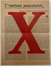 RSI I I NUOTATORI PARACADUTISTI DELLA Xa FLOTTIGLIA MAS VOLANTINO DI PROPAGANDA