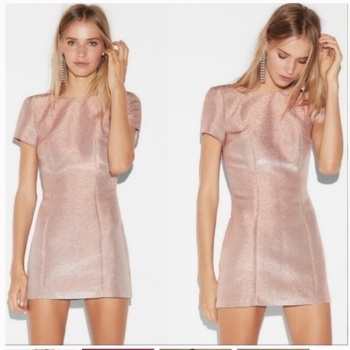 Express Metallic Rose Gold Mini Sheath Dress, NWT, Size 8 | eBay Express Metallic Rose Gold Mini Sheath Dress, NWT, Size 8 | eBay