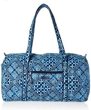 Vera Bradley Women's Signature Cotton Large Duffel Travel Bag Cuban Tiles Rare