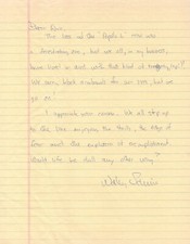 Wally Schirra - Autograph Letter Signed - Reflects on Apollo 1 Disaster
