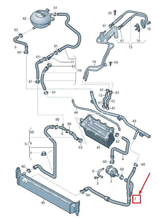 NOUVEAU DURITE MOTEUR SKODA RAPID NH CRACK 6C0122051AM ORIGINAL