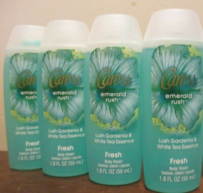 Pack of 4 Caress Fresh Body Wash Emerald Rush 1.8 Ounce Travel Size 