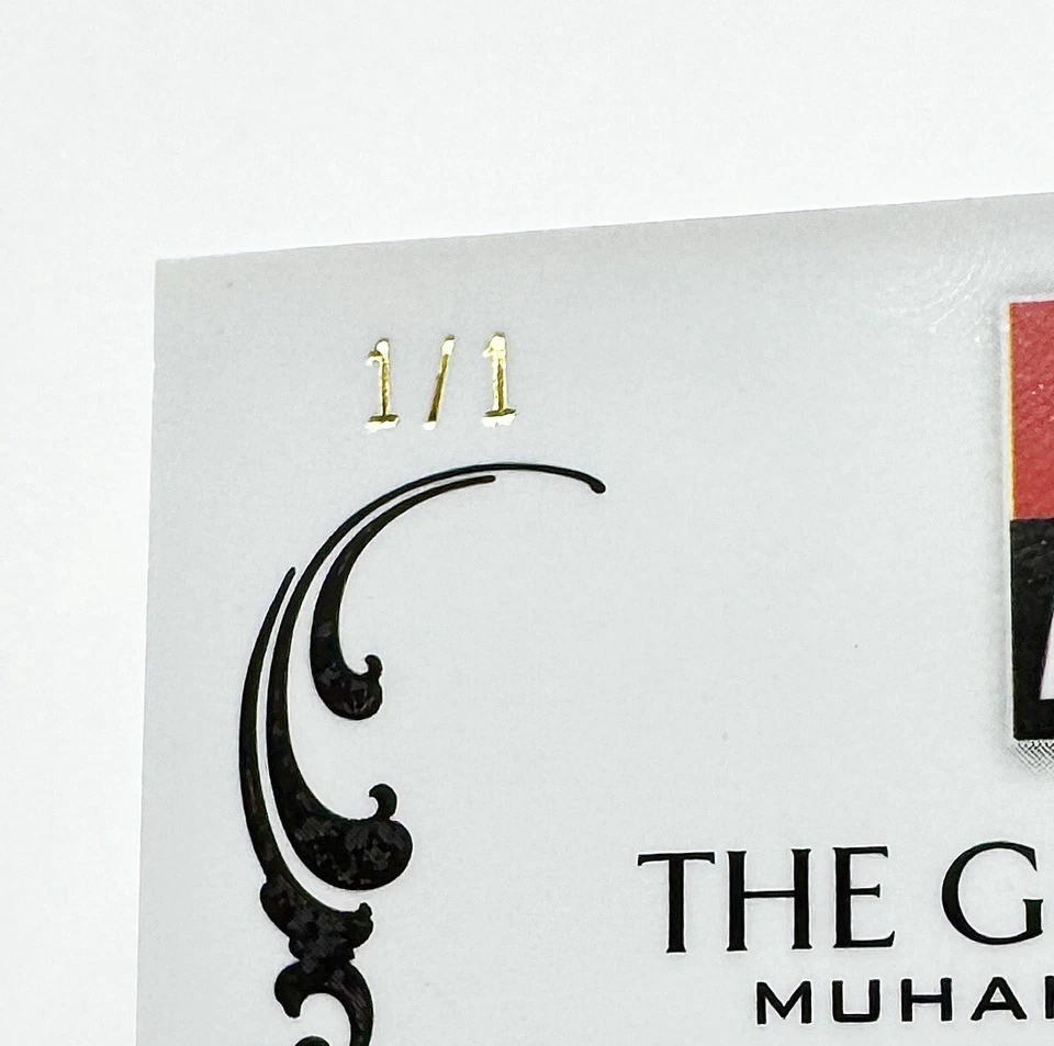 Muhammad Ali 2011 Leaf Metal The Greatest Authentic Training Worn Relic Gold 1/1 - Image 2 of 3