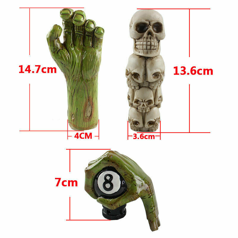 Universal Gear Shift Knob Skull Zombie Head Car Manual Stick Lever
