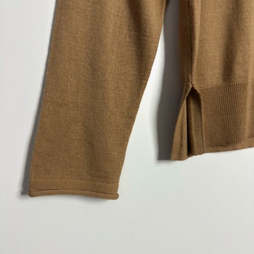 BANANA REPUBLIC Merino Wool Johnny Collar Sweater Camel Brown size Medium NWT - Picture 4 of 7