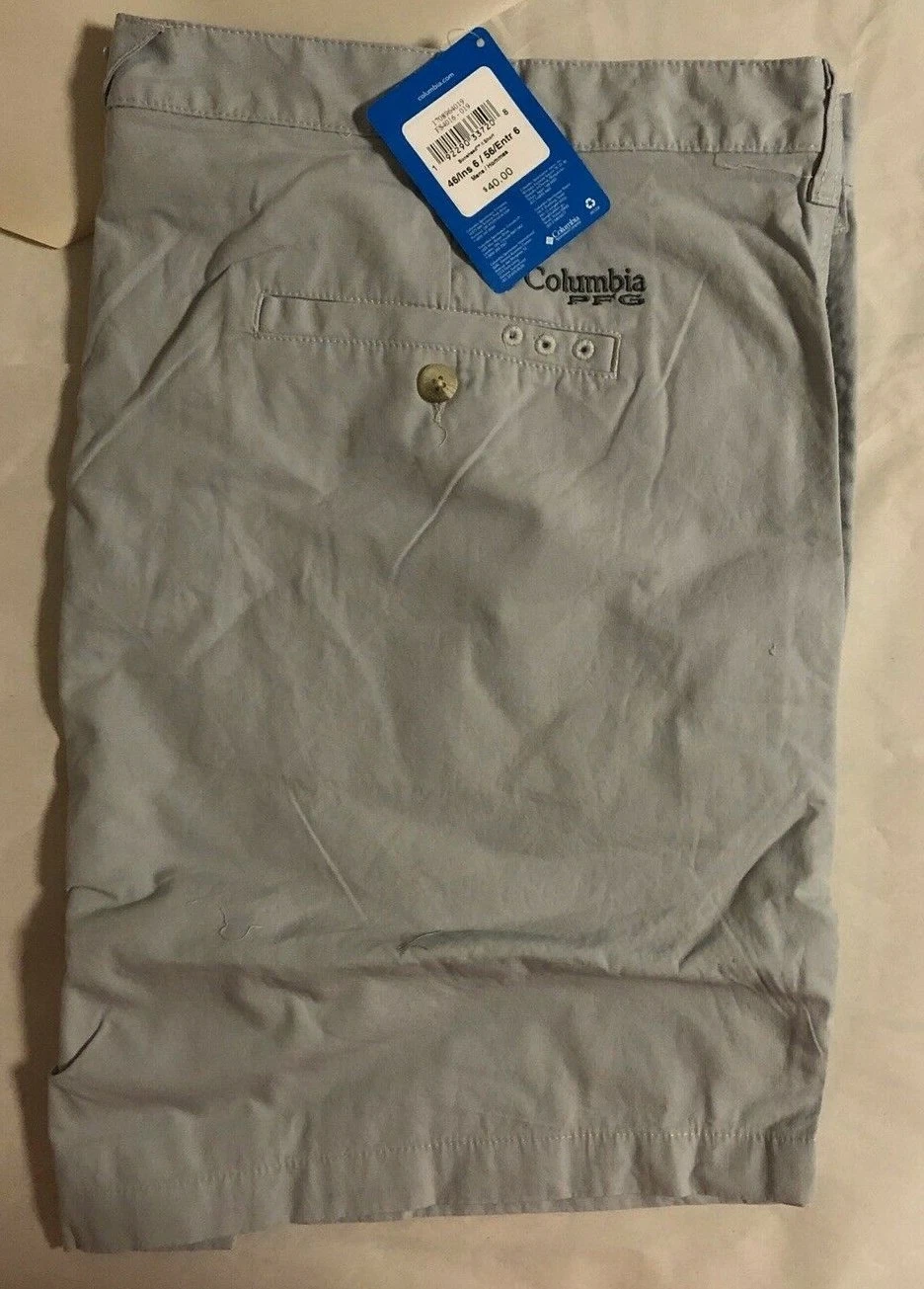 NEW Columbia Men's Bonehead II Shorts - Size 46W x 6L, Cool Grey, UPF 30, PFG