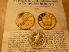 1991 China 100 Yuan Gold  Proof / PP , Zertifikat