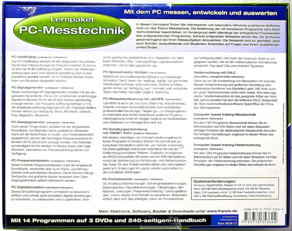 FRANZIS- Lernpaket „PC-Messtechnik“, OVP - Bild 4 von 4