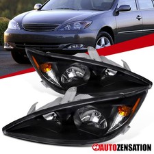 Fits 2002-2004 Toyota Camry Le Se Xle Black Headlights Lamps Leftright 02 03 04