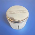 VTG Haverford Salisbury Pewter ROLLED STAMP HOLDER or Trinket Box W/ Lid — photo 1