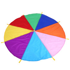 8 Handles 2m Diameter Kids Play Outdoor Teamwork Game Parachute Multicolor DUZP