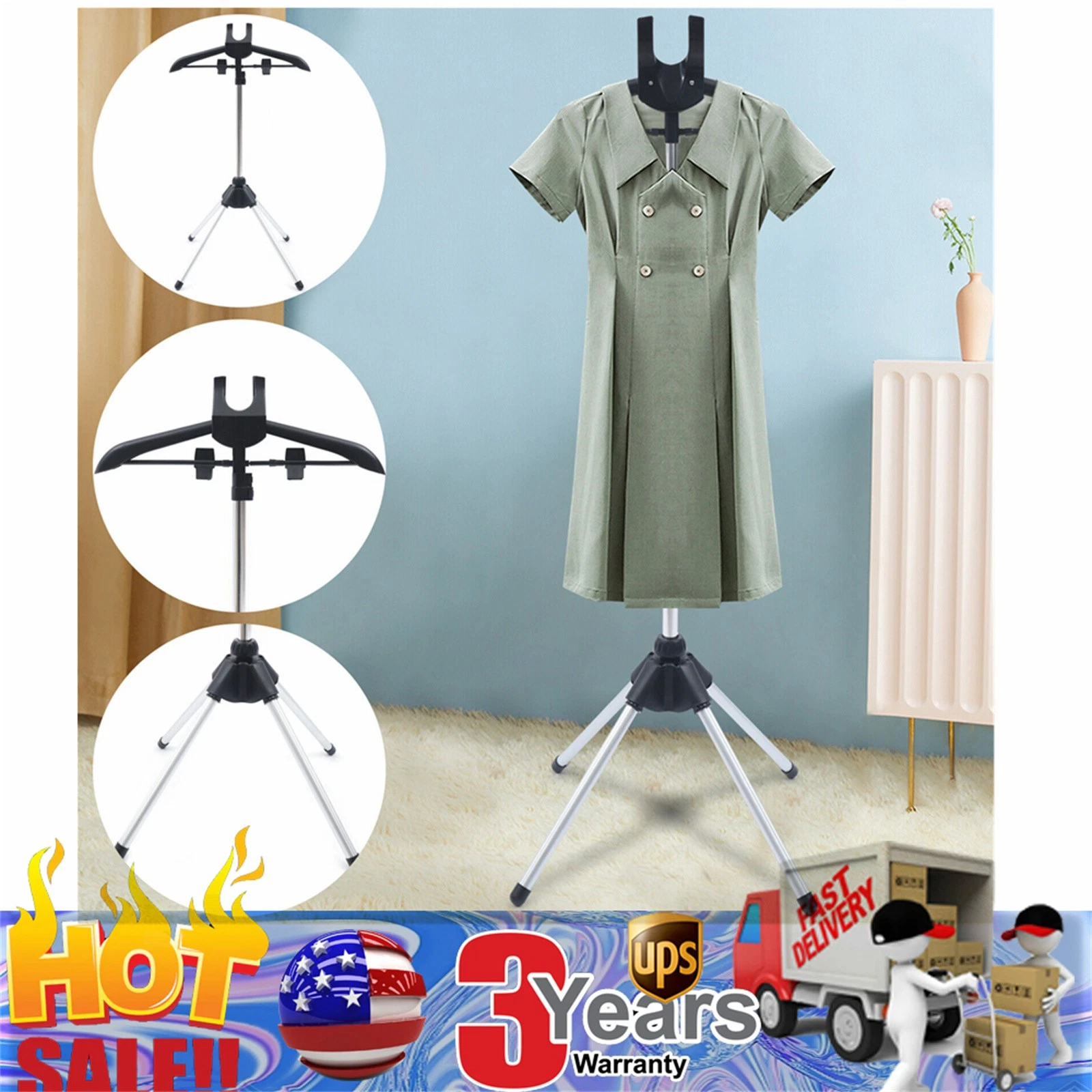 Garment Hanger Drying Rack/Handheld Clothes Steamer Holder Fabric Steam
Opens in a new window or tab