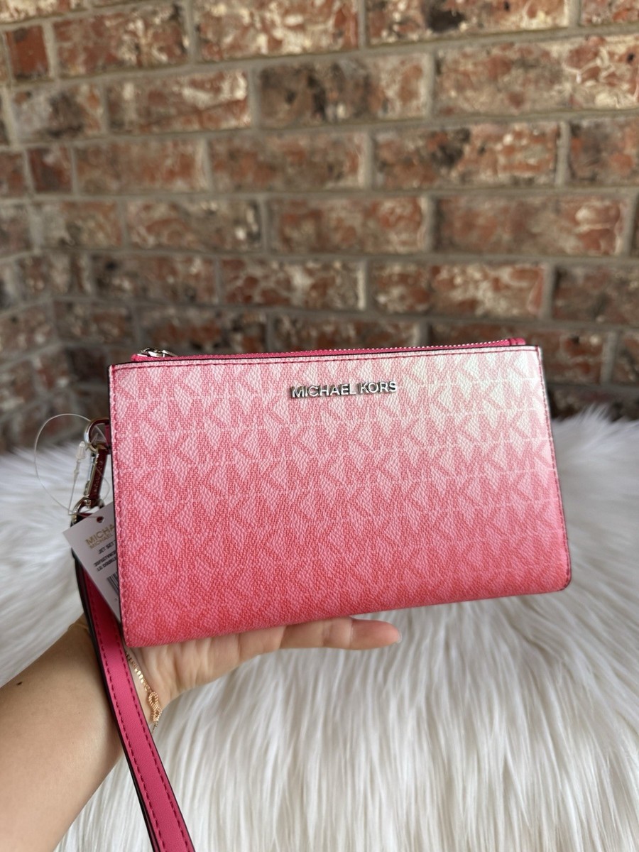 Michael Kors Jet Set Large Wristlet - Hibiscus Ombré Signature