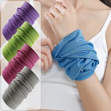 2 Piece Coldness Sweat Towel Cuff Wristband Sport Bracer Wrist Support Tennis Gu